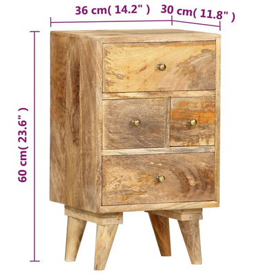 vidaXL Bedside Cabinet 36x30x60 cm Solid Mango Wood