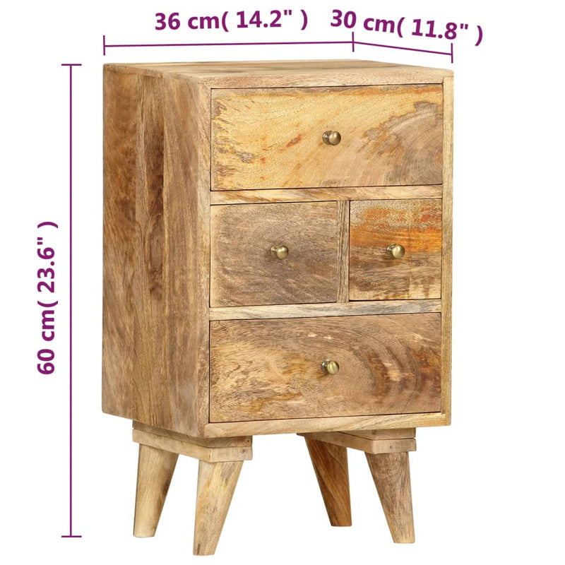 vidaXL Bedside Cabinet 36x30x60 cm Solid Mango Wood