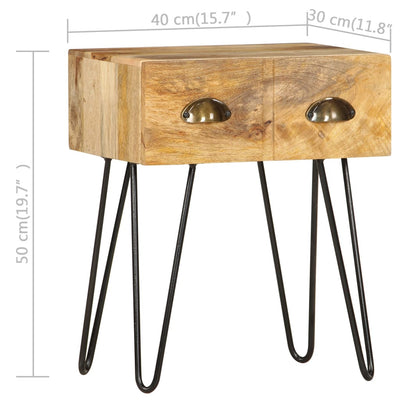 vidaXL Bedside Cabinet 65x35x60 cm Solid Mango Wood