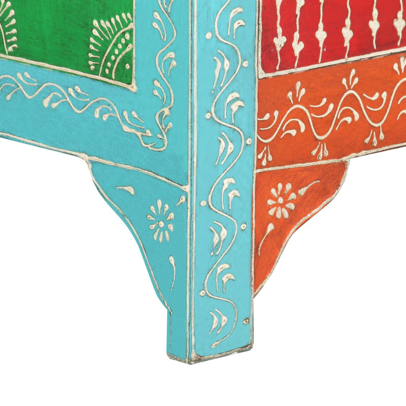 vidaXL Hand Painted Bedside Cabinet 40x30x50 cm Solid Mango Wood
