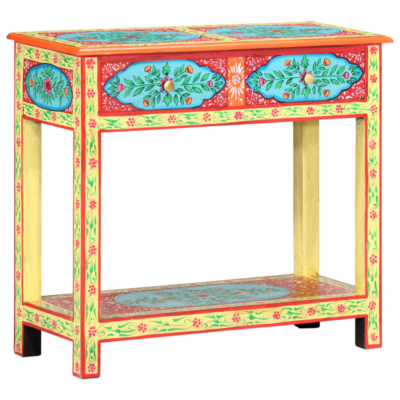 vidaXL Hand Painted Console Table 80x35x75 cm Solid Mango Wood