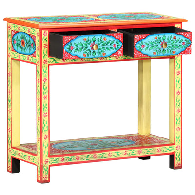vidaXL Hand Painted Console Table 80x35x75 cm Solid Mango Wood