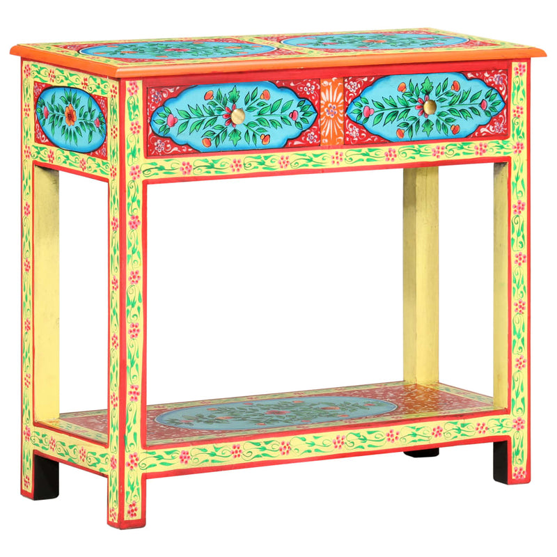vidaXL Hand Painted Console Table 80x35x75 cm Solid Mango Wood