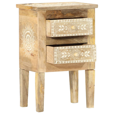 vidaXL Hand Painted Bedside Cabinet 40x30x60 cm Solid Mango Wood
