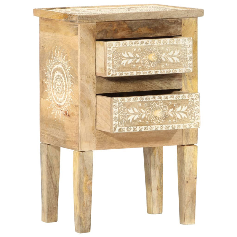 vidaXL Hand Painted Bedside Cabinet 40x30x60 cm Solid Mango Wood