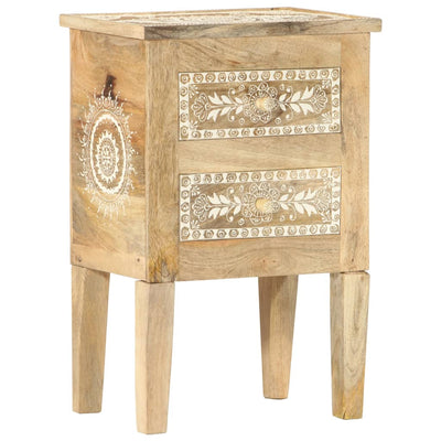 vidaXL Hand Painted Bedside Cabinet 40x30x60 cm Solid Mango Wood