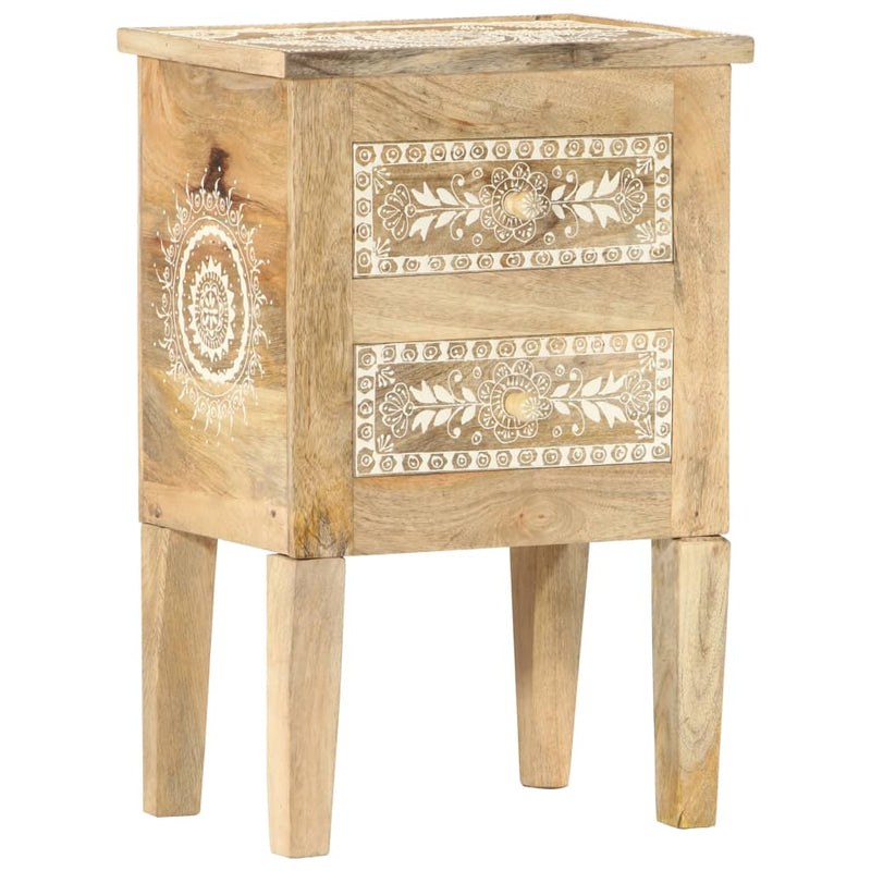 vidaXL Hand Painted Bedside Cabinet 40x30x60 cm Solid Mango Wood