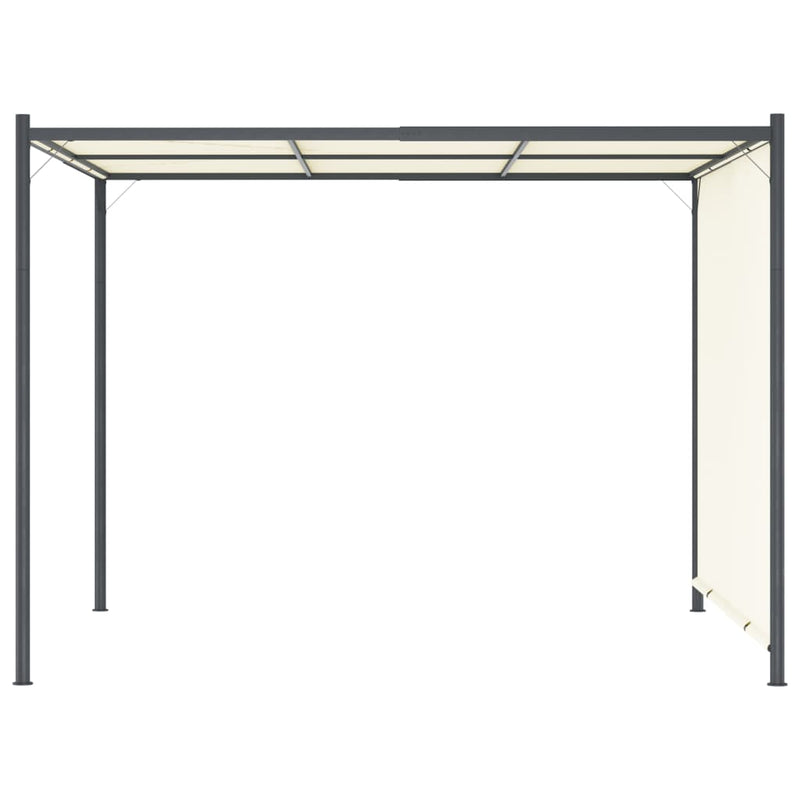 vidaXL Pergola with Adjustable Roof Cream White 3x3 m Steel