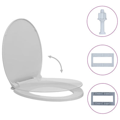 vidaXL Soft-Close Toilet Seat Beige Oval