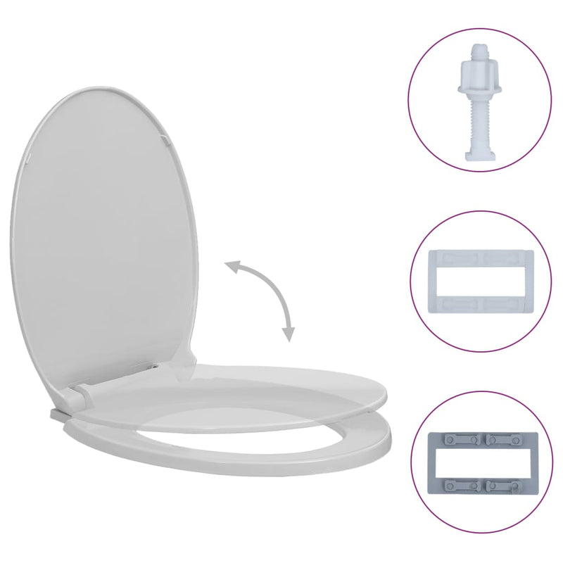 vidaXL Soft-Close Toilet Seat Beige Oval