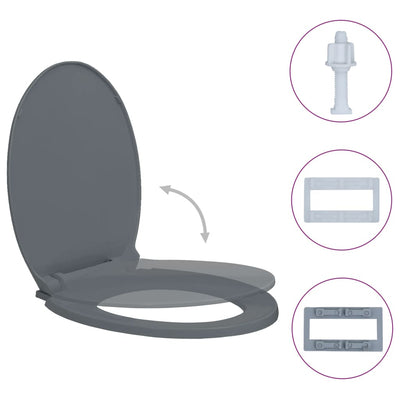 vidaXL Soft-Close Toilet Seat Beige Oval