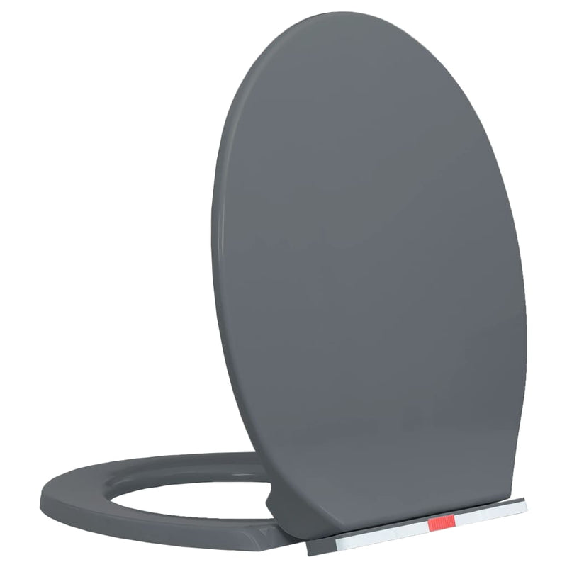 vidaXL Soft-Close Toilet Seat Quick Release Light Grey Oval