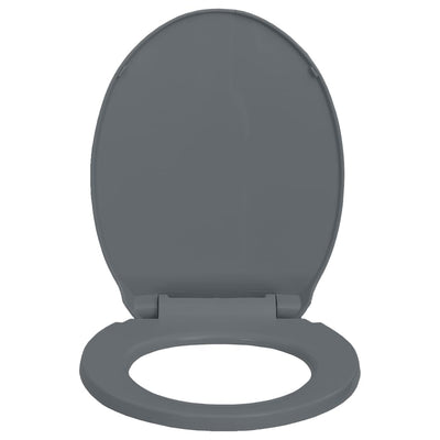 vidaXL Soft-Close Toilet Seat Quick Release Light Grey Oval
