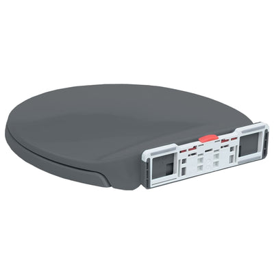 vidaXL Soft-Close Toilet Seat Quick Release Light Grey Oval