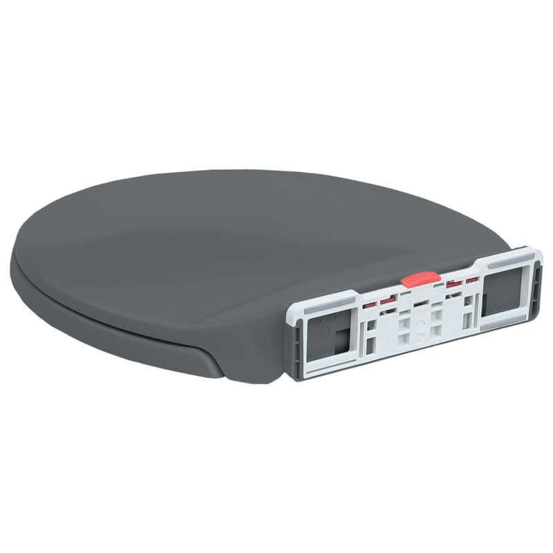 vidaXL Soft-Close Toilet Seat Quick Release Light Grey Oval