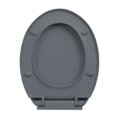 vidaXL Soft-Close Toilet Seat Quick Release Light Grey Oval
