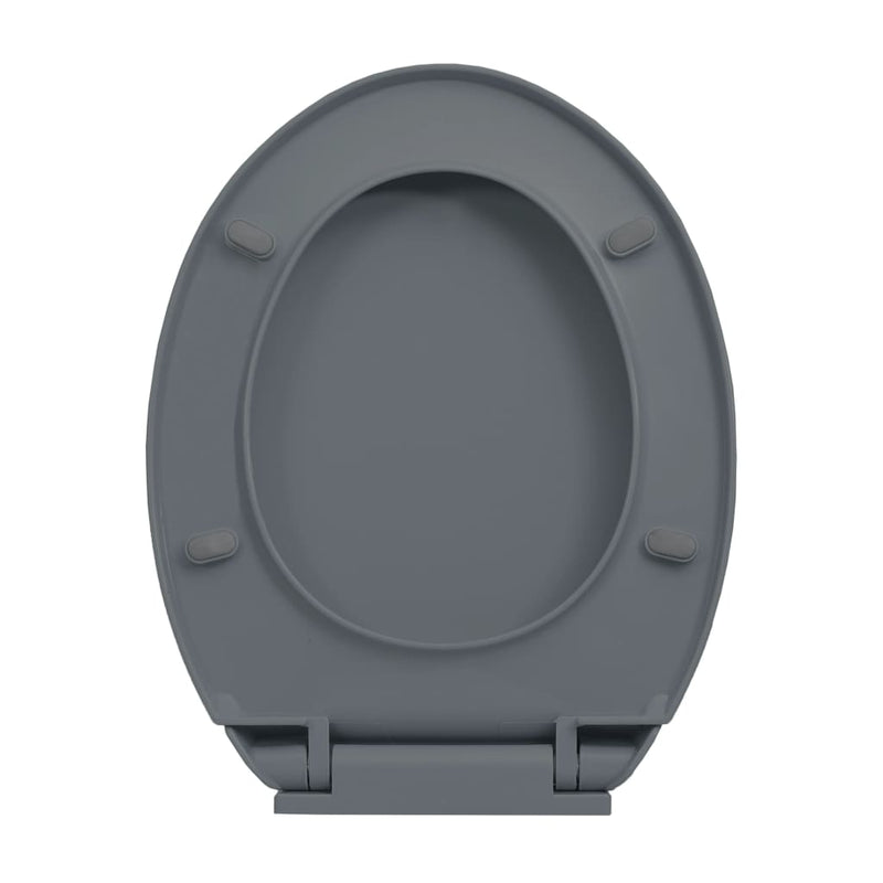 vidaXL Soft-Close Toilet Seat Quick Release Light Grey Oval