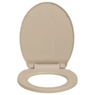 vidaXL Soft-Close Toilet Seat Beige Oval