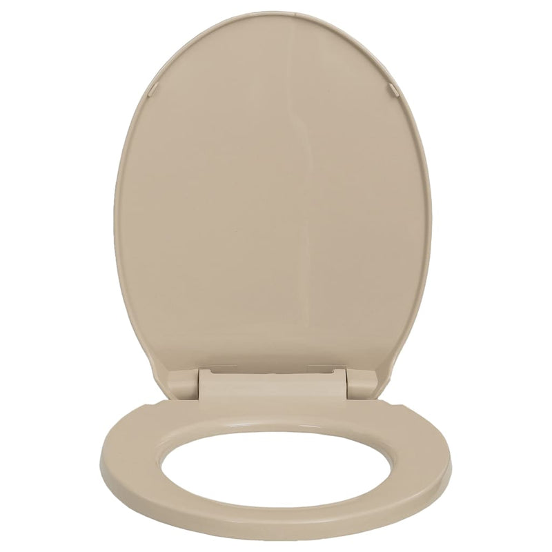 vidaXL Soft-Close Toilet Seat Beige Oval