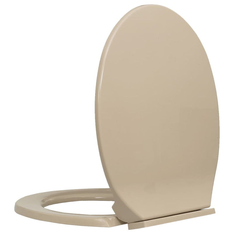 vidaXL Soft-Close Toilet Seat Beige Oval