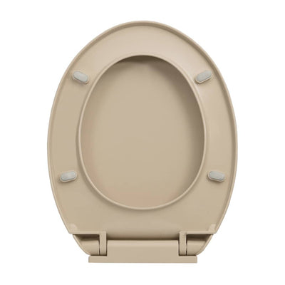 vidaXL Soft-Close Toilet Seat Beige Oval