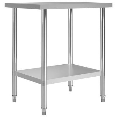 vidaXL Kitchen Work Table 100x60x85 cm Stainless Steel