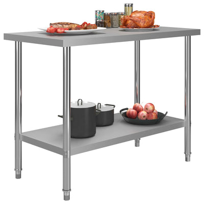 vidaXL Kitchen Work Table 100x60x85 cm Stainless Steel