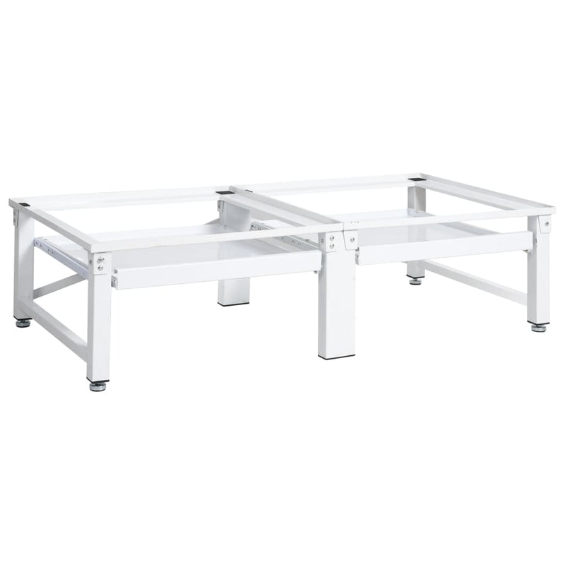 vidaXL Washing and Drying Machine Pedestal with Pull-out Shelves White