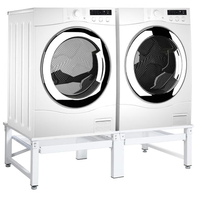vidaXL Washing and Drying Machine Pedestal with Pull-out Shelves White