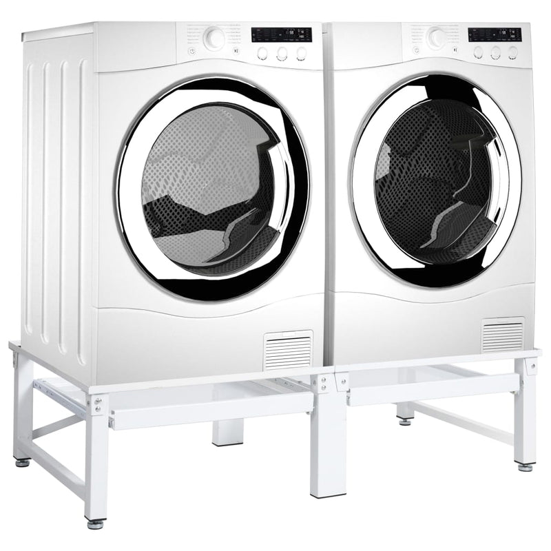 vidaXL Washing and Drying Machine Pedestal with Pull-out Shelves White