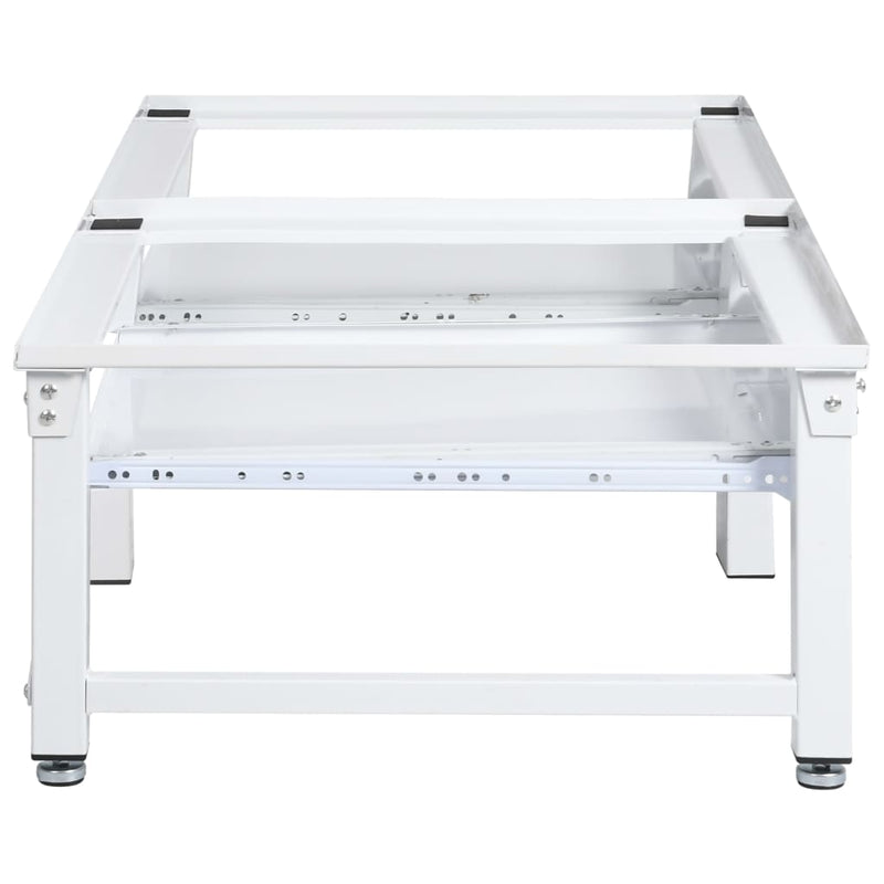 vidaXL Washing and Drying Machine Pedestal with Pull-out Shelves White