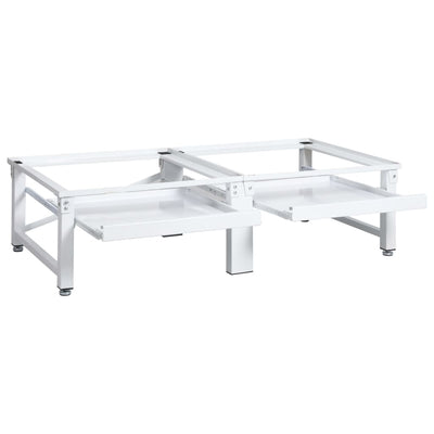 vidaXL Washing and Drying Machine Pedestal with Pull-out Shelves White