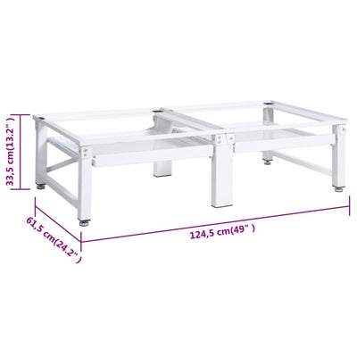 vidaXL Washing and Drying Machine Pedestal with Pull-out Shelves White