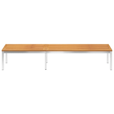 vidaXL Sun Lounger Solid Acacia Wood and Stainless Steel