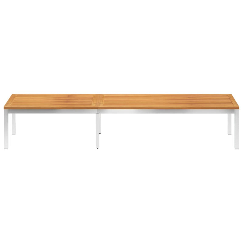 vidaXL Sun Lounger Solid Acacia Wood and Stainless Steel