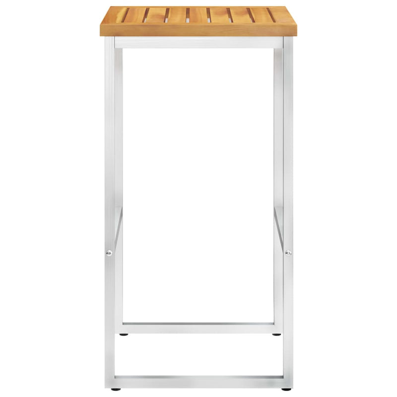 vidaXL Bar Stools 4 pcs Solid Acacia Wood and Stainless Steel