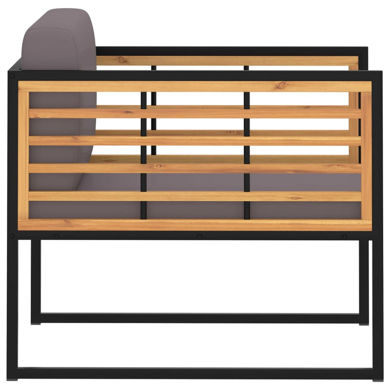 vidaXL Garden Chairs with Cushions 2 pcs Solid Acacia Wood Dark Grey