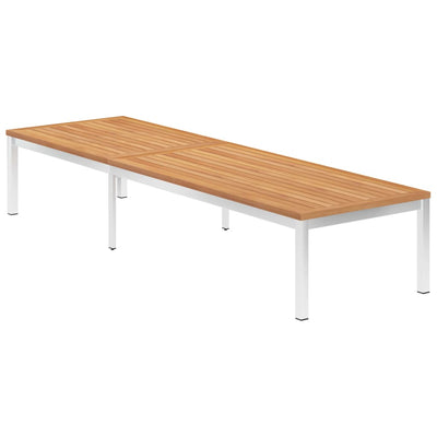 vidaXL Sun Lounger Solid Teak Wood and Stainless Steel