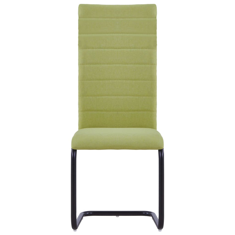 vidaXL Cantilever Dining Chairs 6 pcs Green Fabric