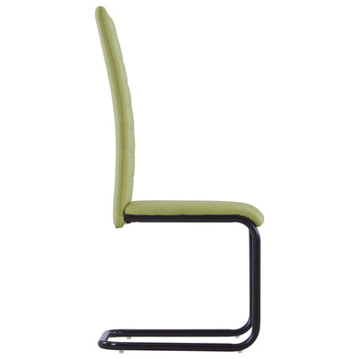 vidaXL Cantilever Dining Chairs 6 pcs Green Fabric