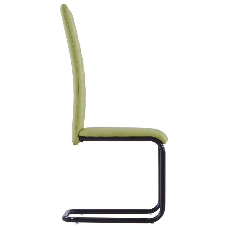 vidaXL Cantilever Dining Chairs 6 pcs Green Fabric