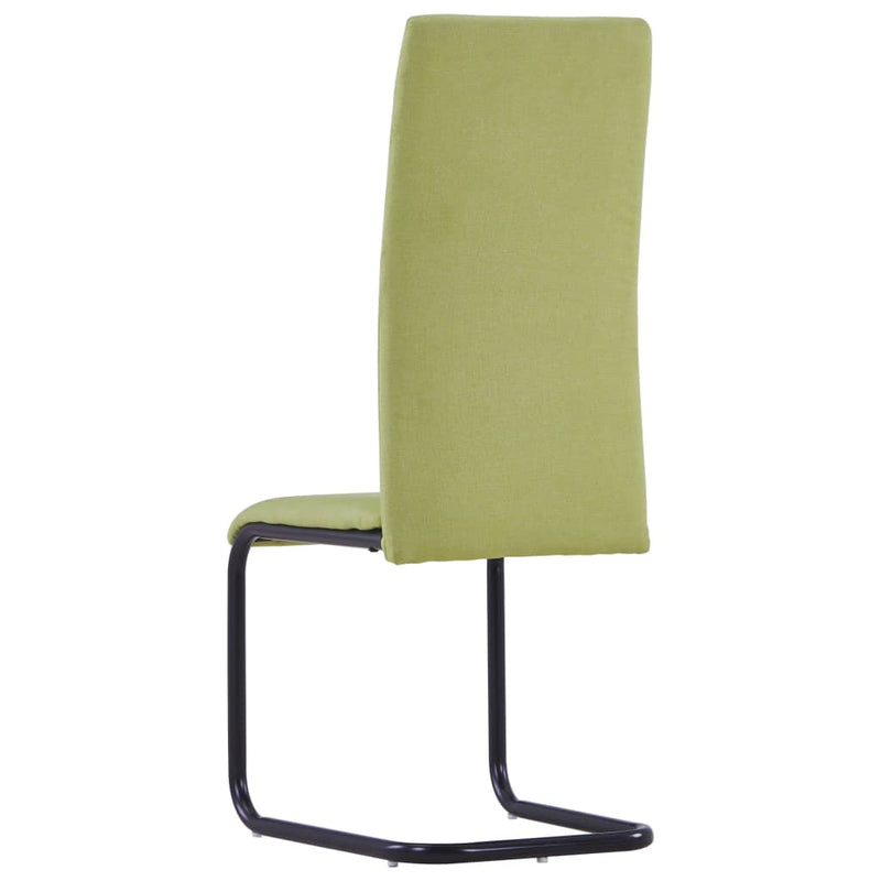 vidaXL Cantilever Dining Chairs 6 pcs Green Fabric