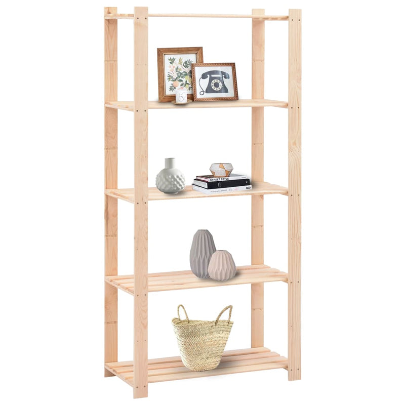 vidaXL 5-Tier Storage Racks 2 pcs 80x38x170 cm Solid Wood Pine 250 kg
