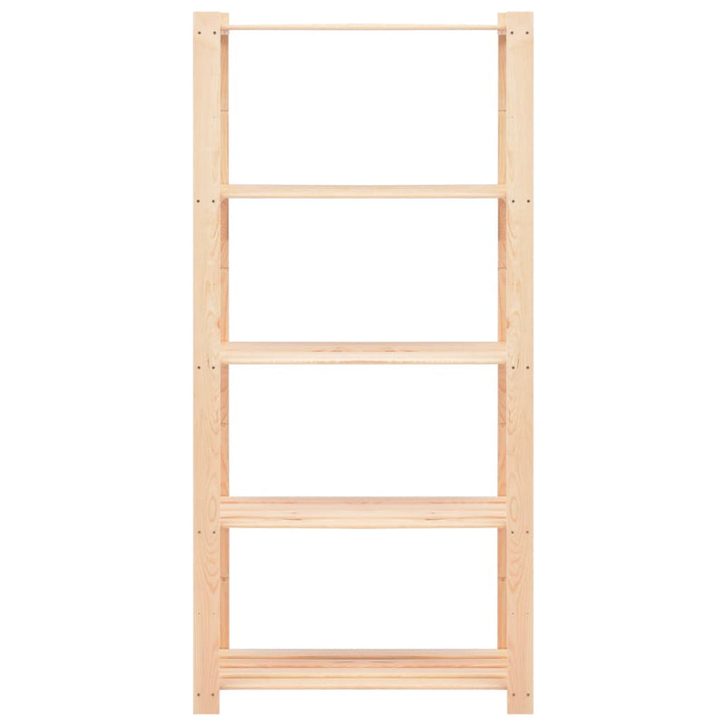 vidaXL 5-Tier Storage Racks 2 pcs 80x38x170 cm Solid Wood Pine 250 kg