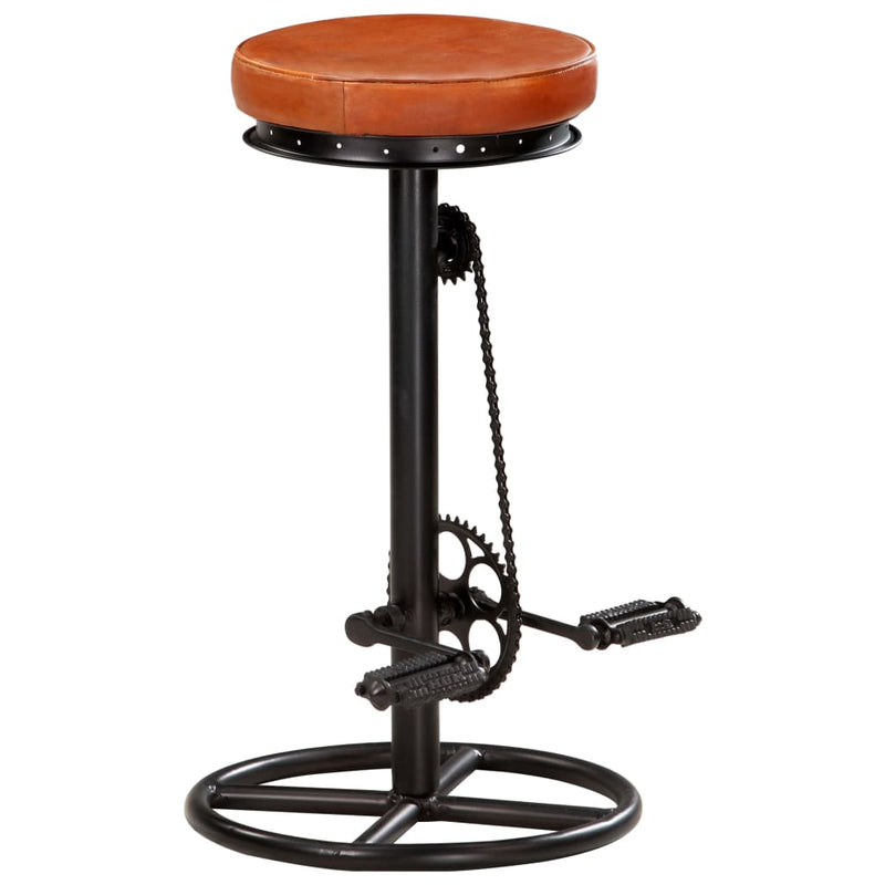 vidaXL Bar Stools 2 pcs Black Real Goat Leather