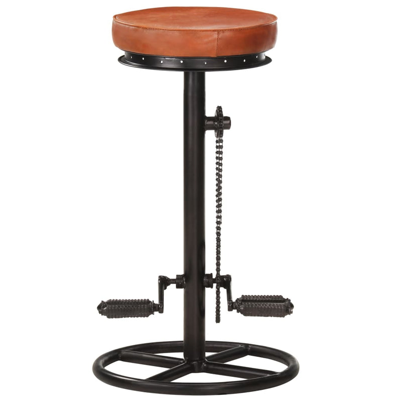 vidaXL Bar Stools 2 pcs Black Real Goat Leather