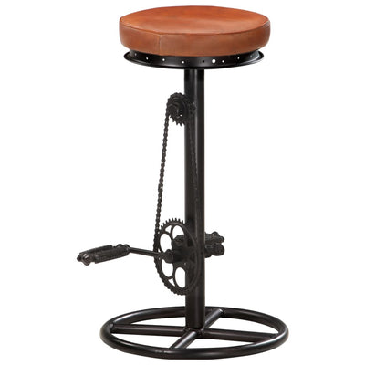 vidaXL Bar Stools 2 pcs Black Real Goat Leather