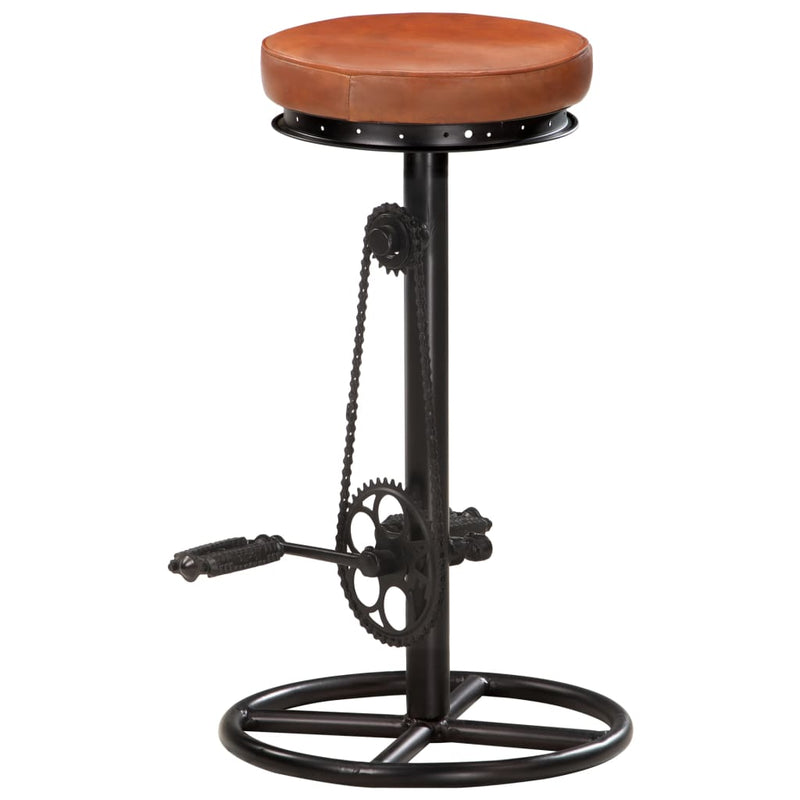 vidaXL Bar Stools 2 pcs Black Real Goat Leather