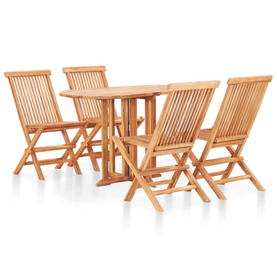 vidaXL 7 Piece Folding Outdoor Dining Set Solid Teak Wood