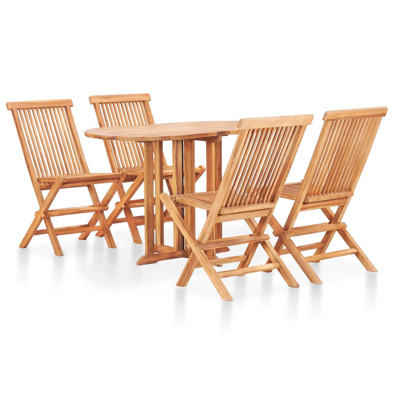 vidaXL 7 Piece Folding Outdoor Dining Set Solid Teak Wood